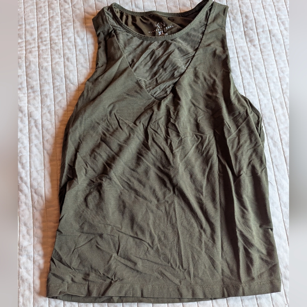 Klassy Network Bramisuit Mesh Cutout Tank Green XL